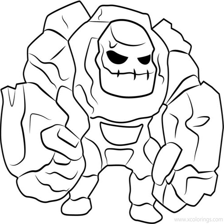 Free Clash Royale Coloring Pages Golem printable
