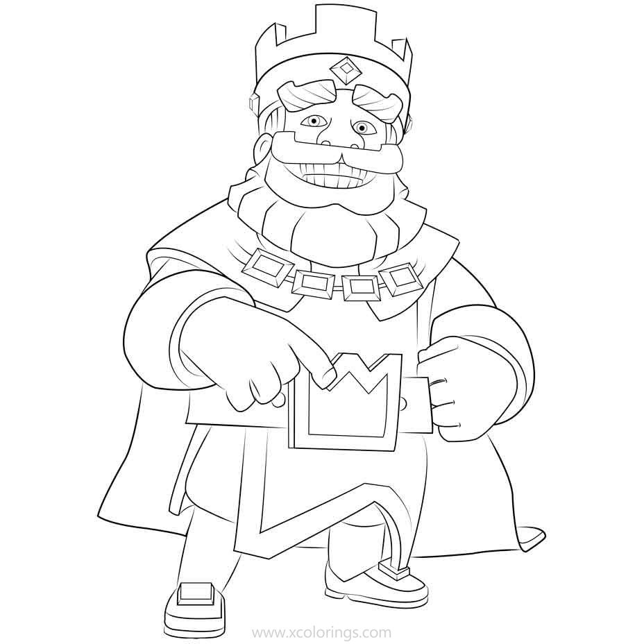 Free Clash Royale Coloring Pages King Linear printable