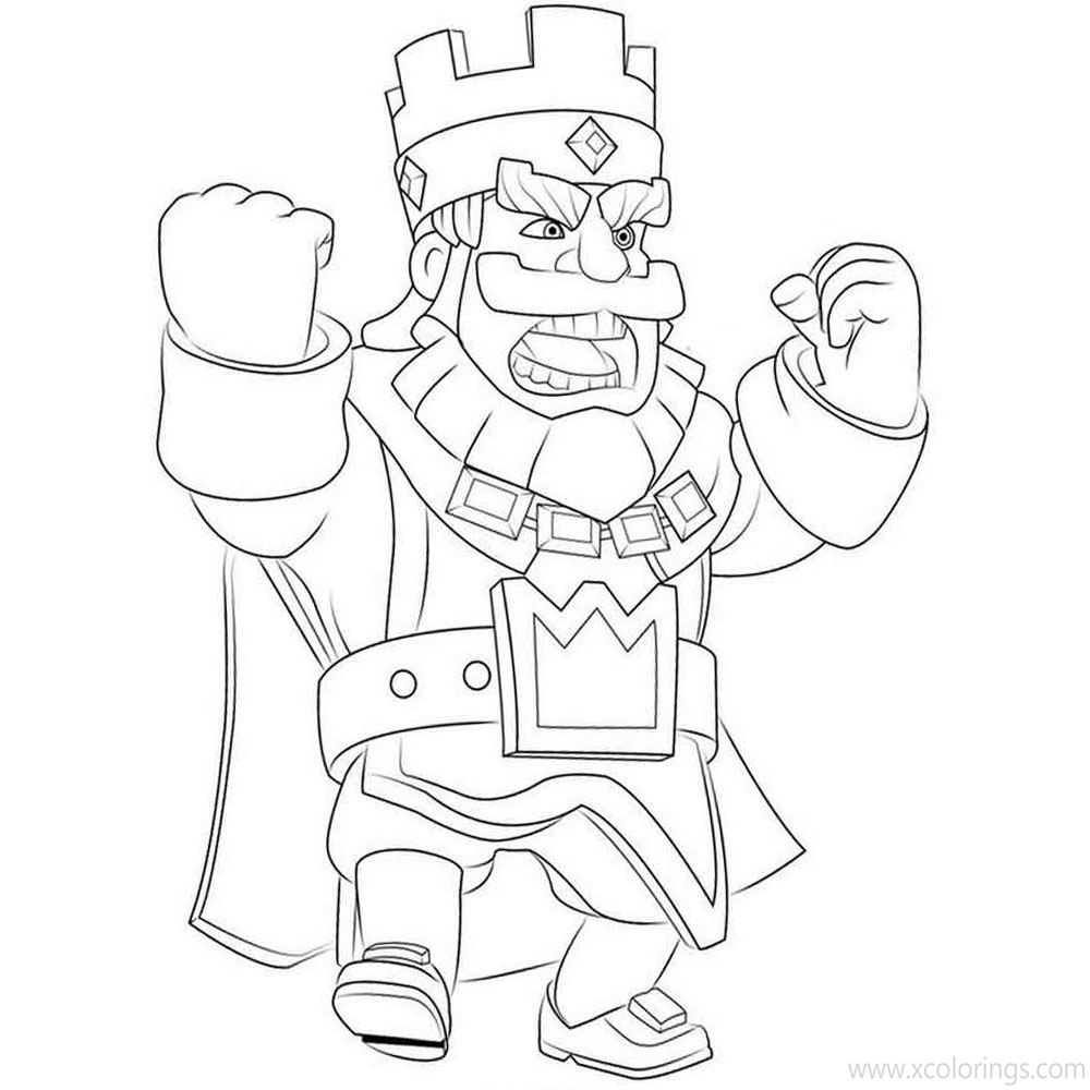 Free Clash Royale Coloring Pages King is Angry printable