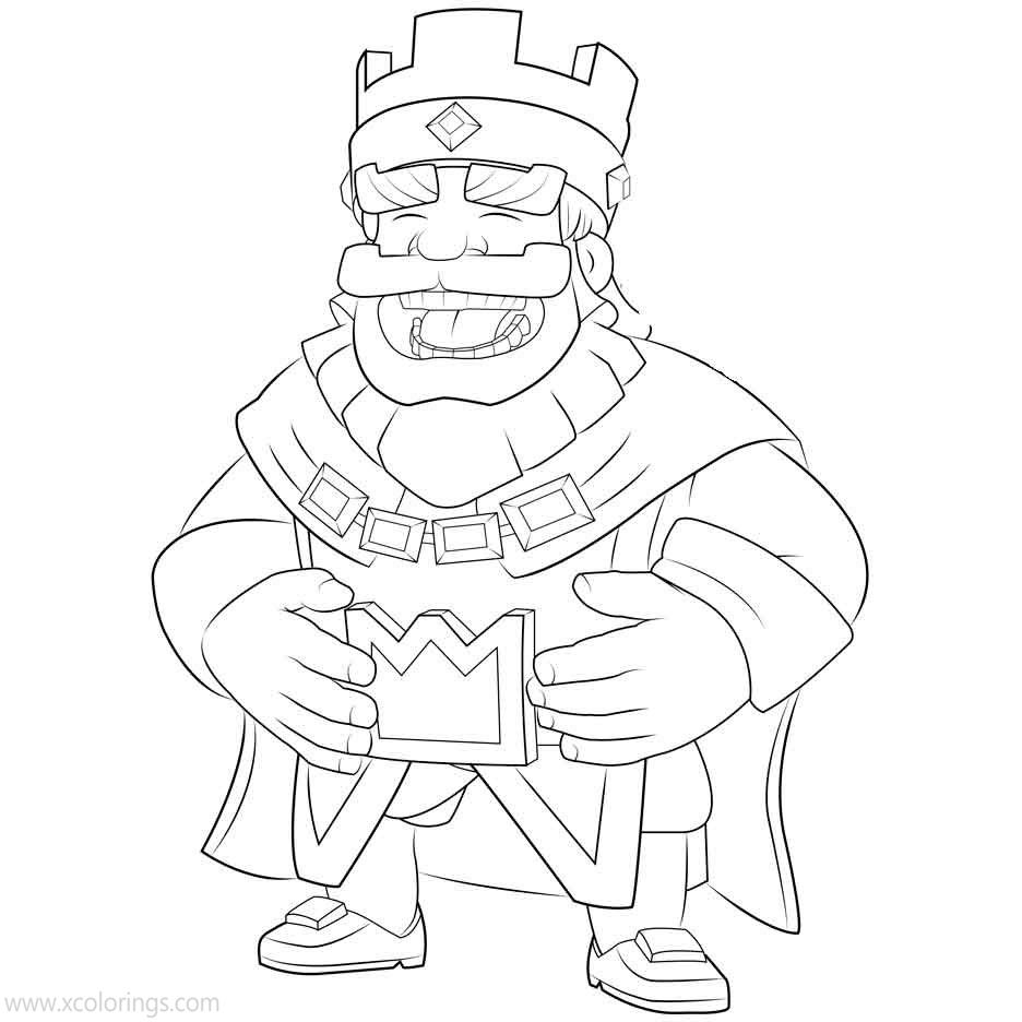 Free Clash Royale Coloring Pages King is Laughing printable