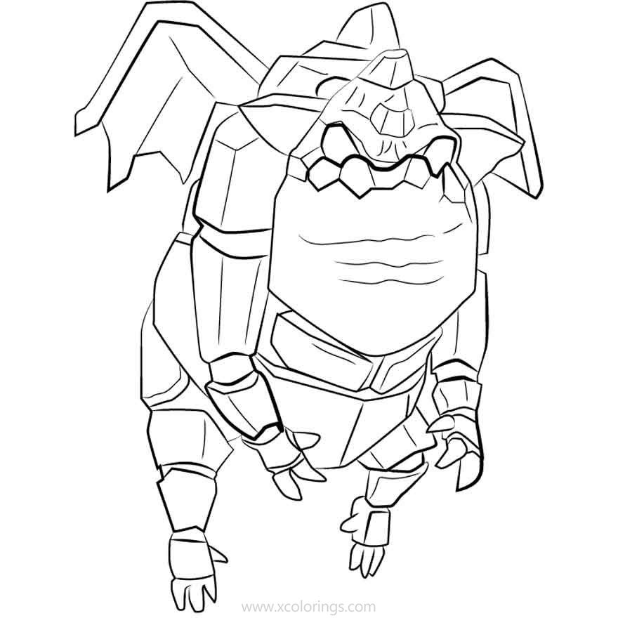 Free Clash Royale Coloring Pages Lava Hound is Flying printable