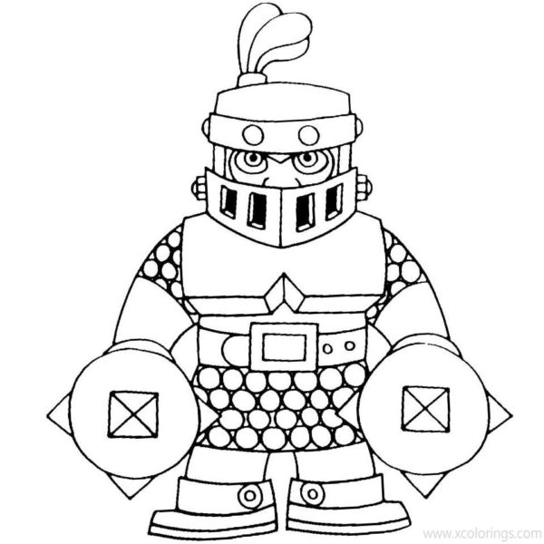 Clash Royale Coloring Pages Valkyrie and Giant Skeleton - XColorings.com