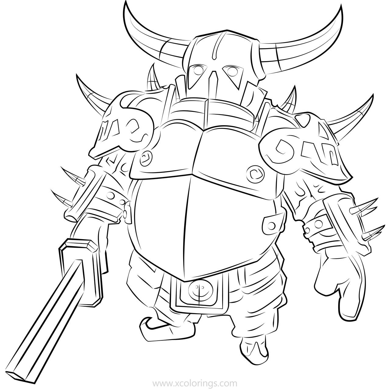 Free Clash Royale Coloring Pages Pekka Knight printable