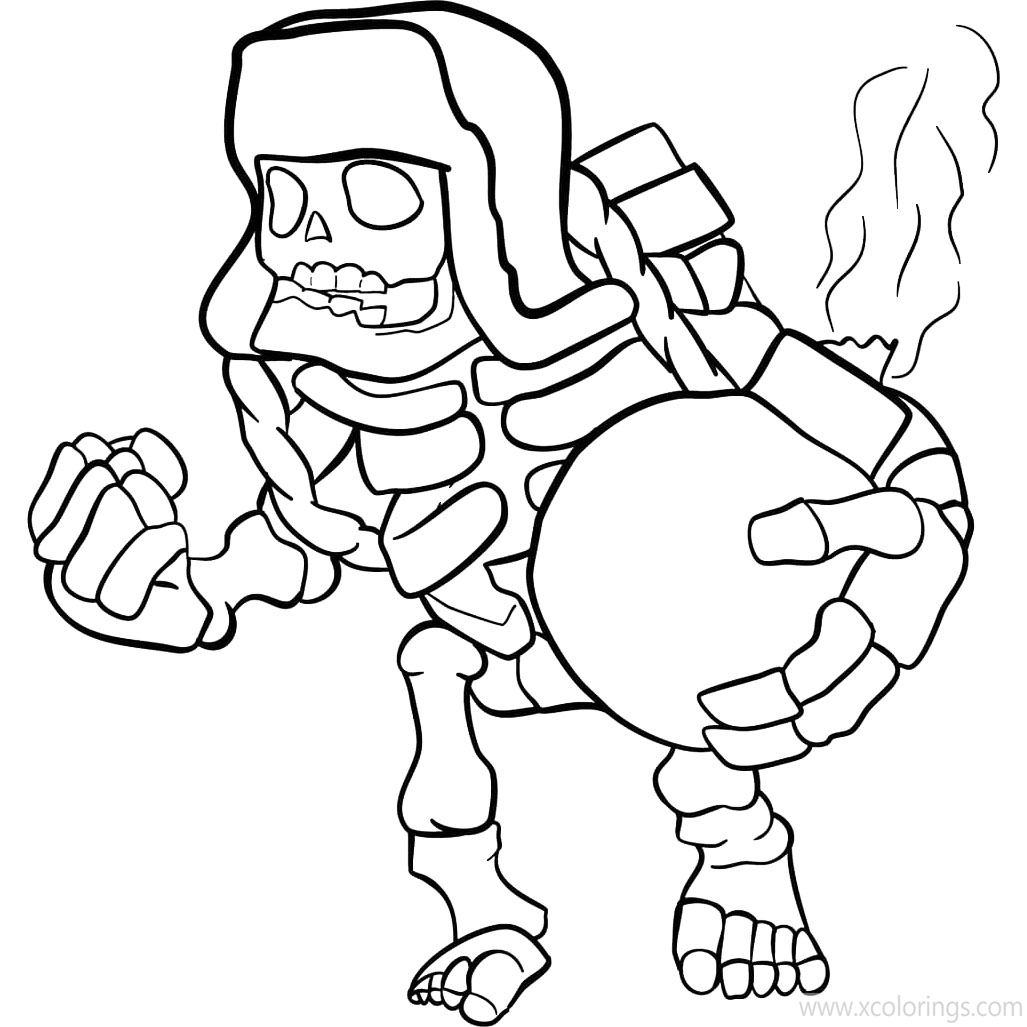 Free Clash Royale Coloring Pages Skeleton printable