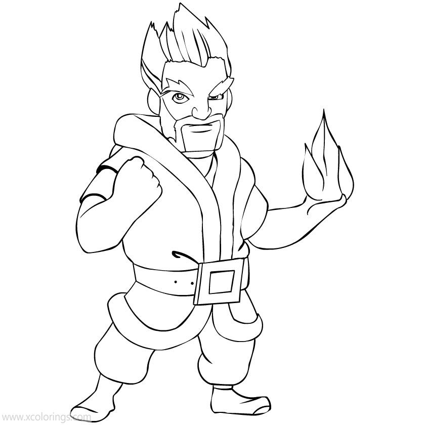 Free Clash Royale Coloring Pages Wizard printable