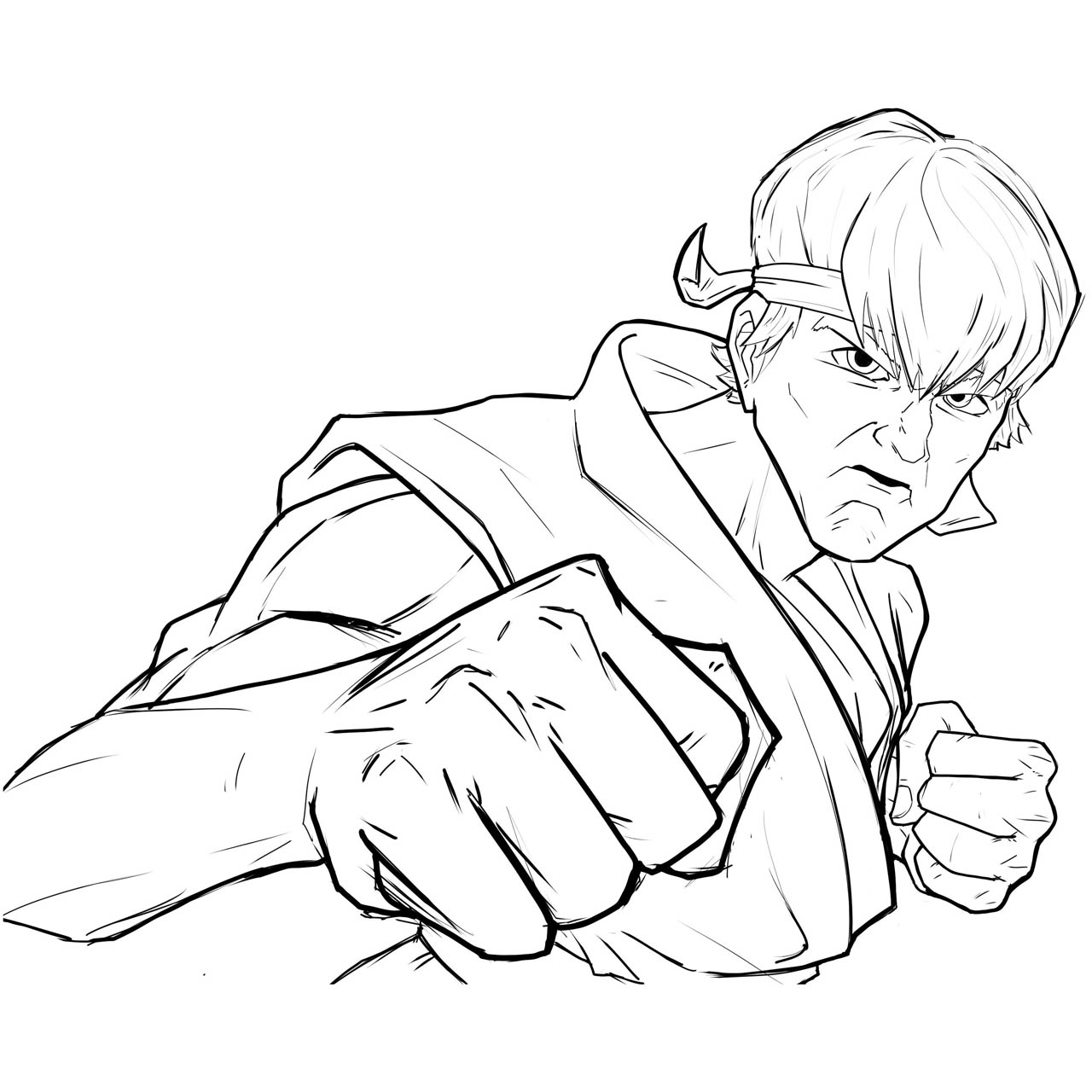 Free Cobra Kai Coloring Pages Johnny Lawrence by LeanFoo printable