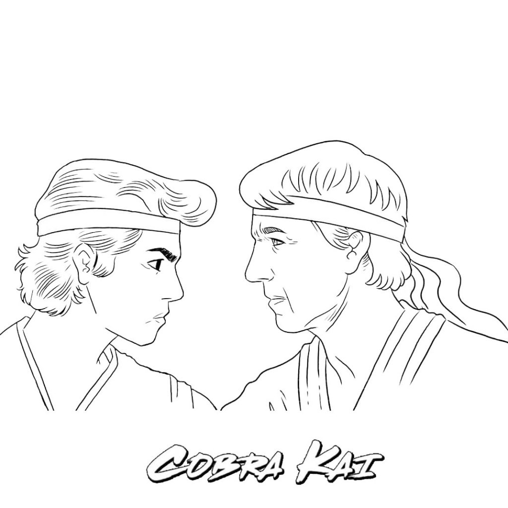 Cobra Kai Coloring Pages Hawk and Demetri by Hunkydorkling - XColorings.com