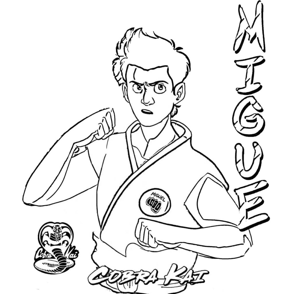 Hawk from Cobra Kai Coloring Pages  XColorings.com