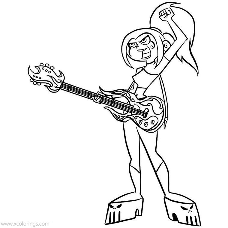 Free Danny Phantom Coloring Pages Ember McLain printable
