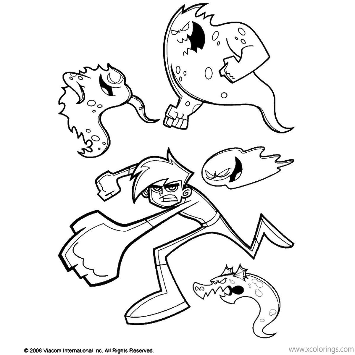 Free Danny Phantom Coloring Pages Ghosts printable