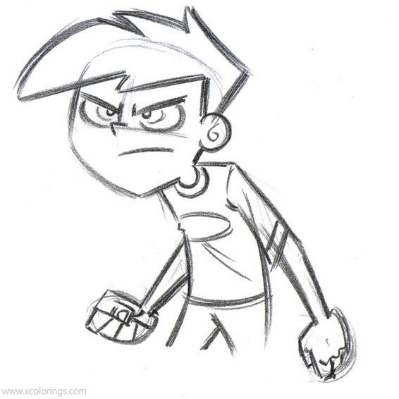 Free Danny Phantom Coloring Pages Hand Drawing printable