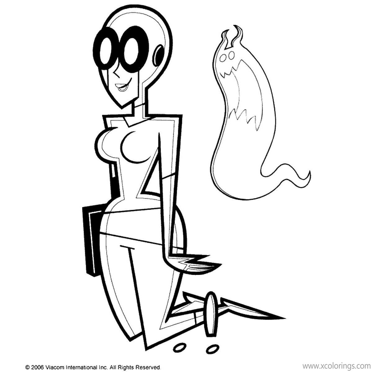 Free Danny Phantom Coloring Pages Maddie and Ghost printable