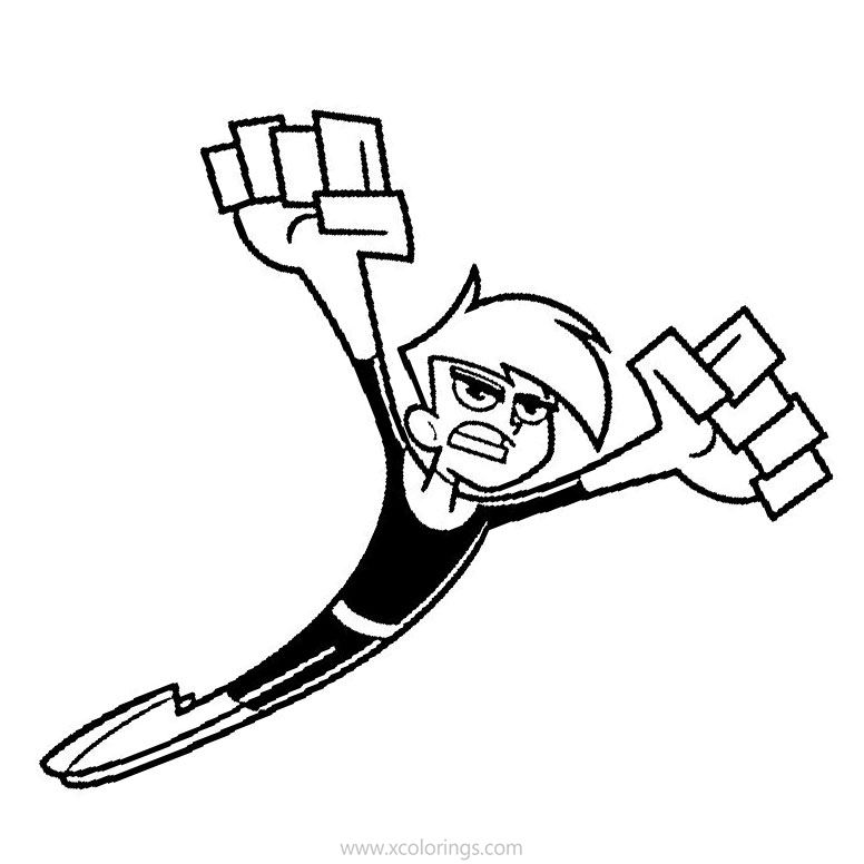 Danny Phantom is Flying Coloring Pages - XColorings.com