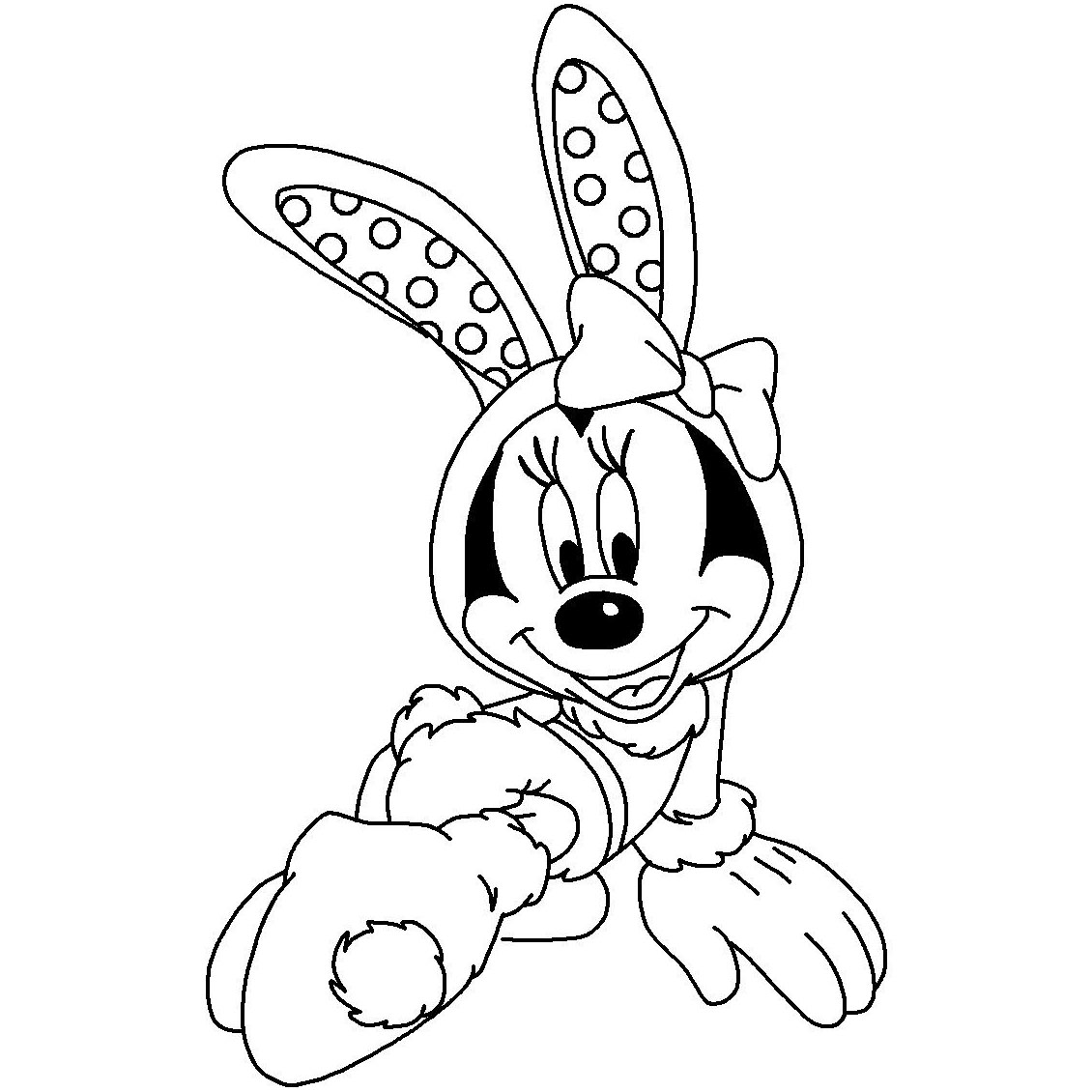 Free Disney Easter Coloring Pages Minnie Mouse Bunny printable
