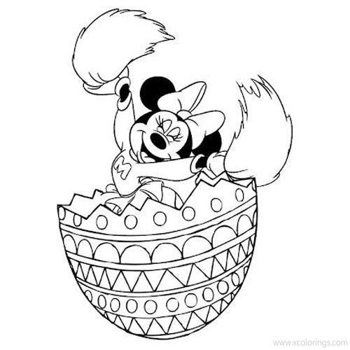 Free Disney Easter Coloring Pages Minnie Mouse Dancing in an Easter Egg printable
