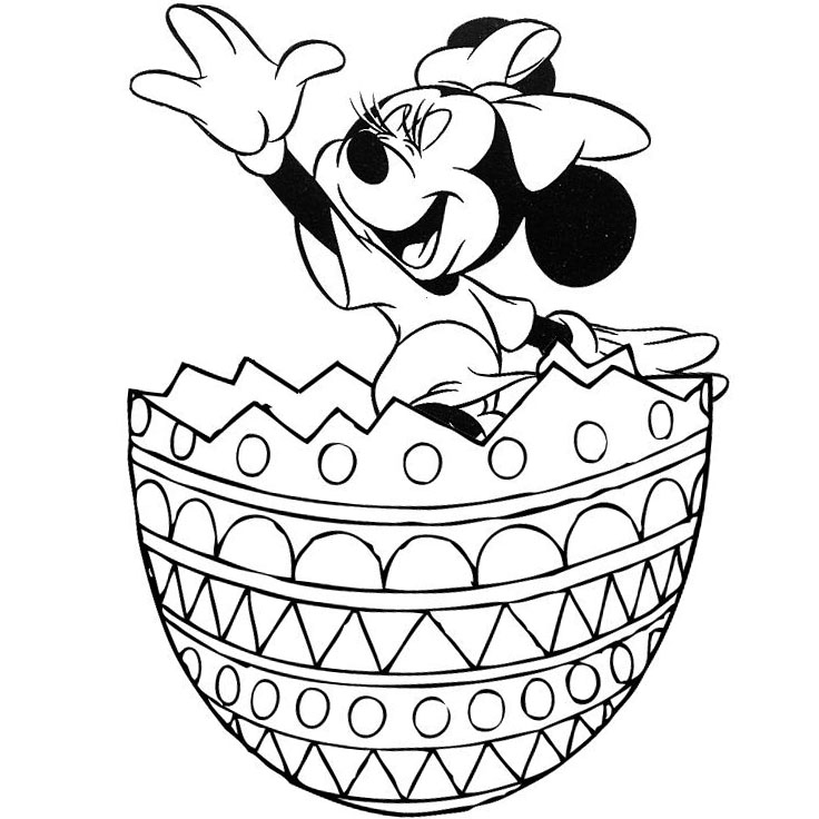 Free Disney Easter Coloring Pages Minnie Mouse Printable printable