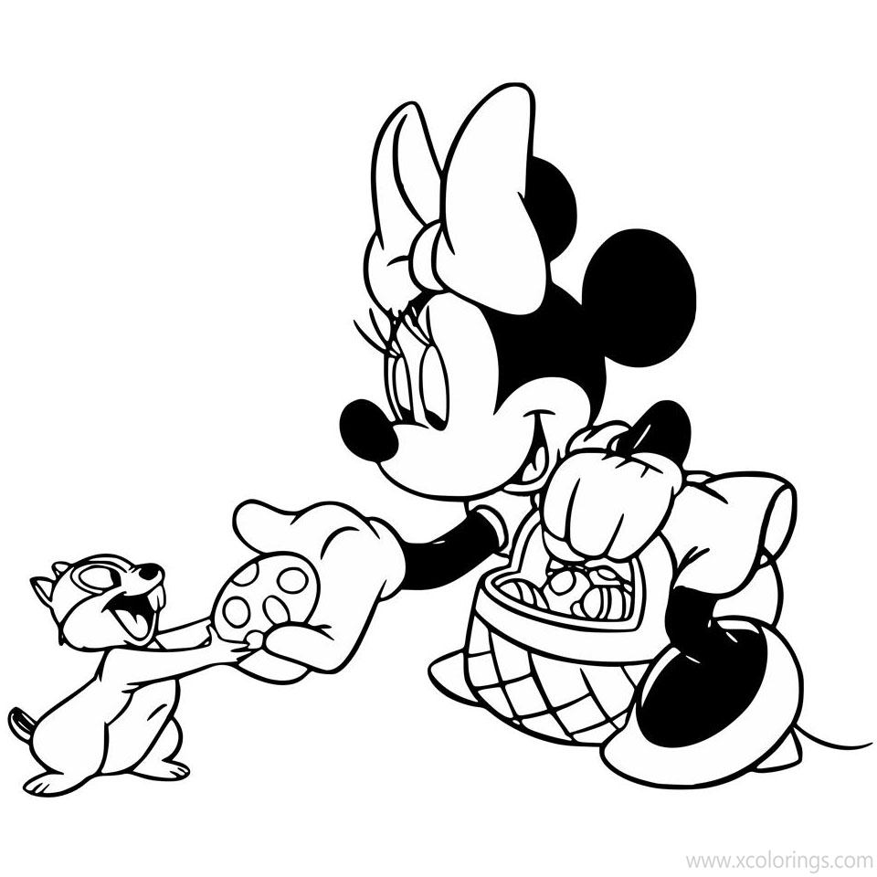 Free Disney Easter Coloring Pages Minnie Mouse printable