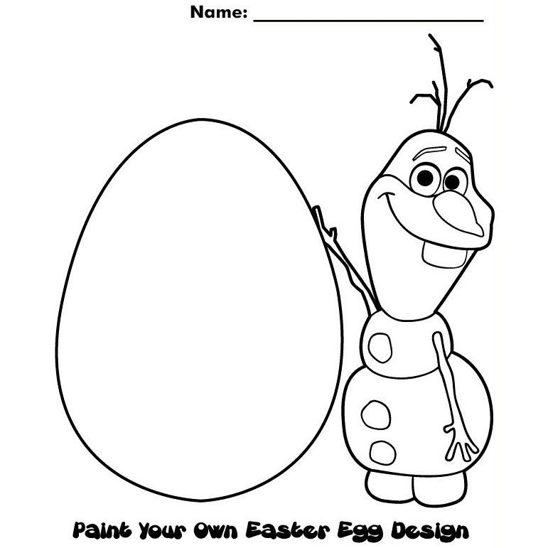 Free Disney Easter Coloring Pages Olaf and Easter Egg Craft Template printable