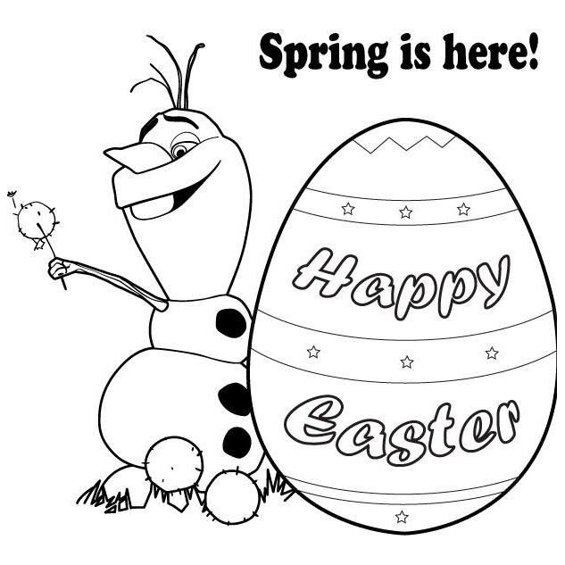 Free Disney Easter Coloring Pages Olaf with Easter Egg printable