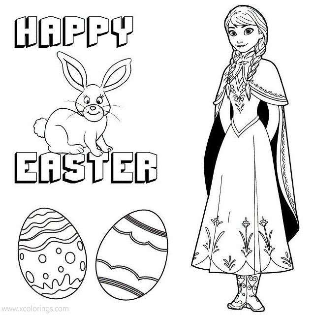 Free Disney Easter Coloring Pages Princess Anna printable
