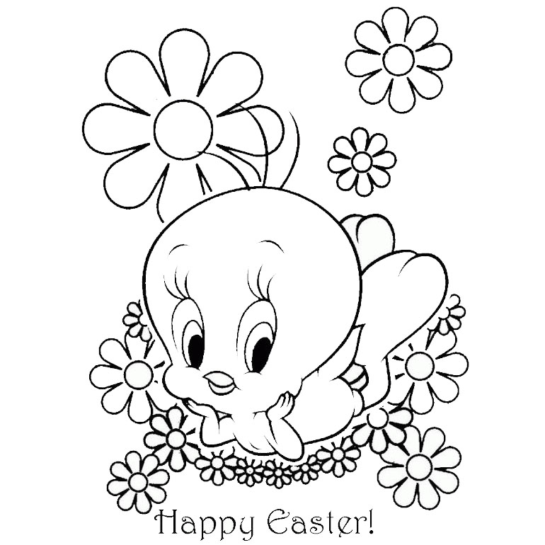 Free Disney Easter Coloring Pages Tweety printable