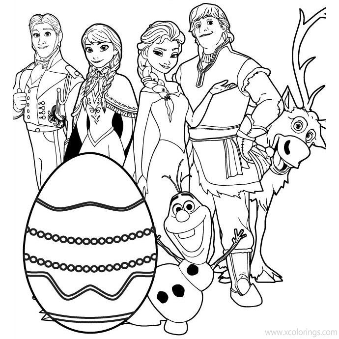 Free Disney Princess Easter Coloring Pages Frozen Characters printable