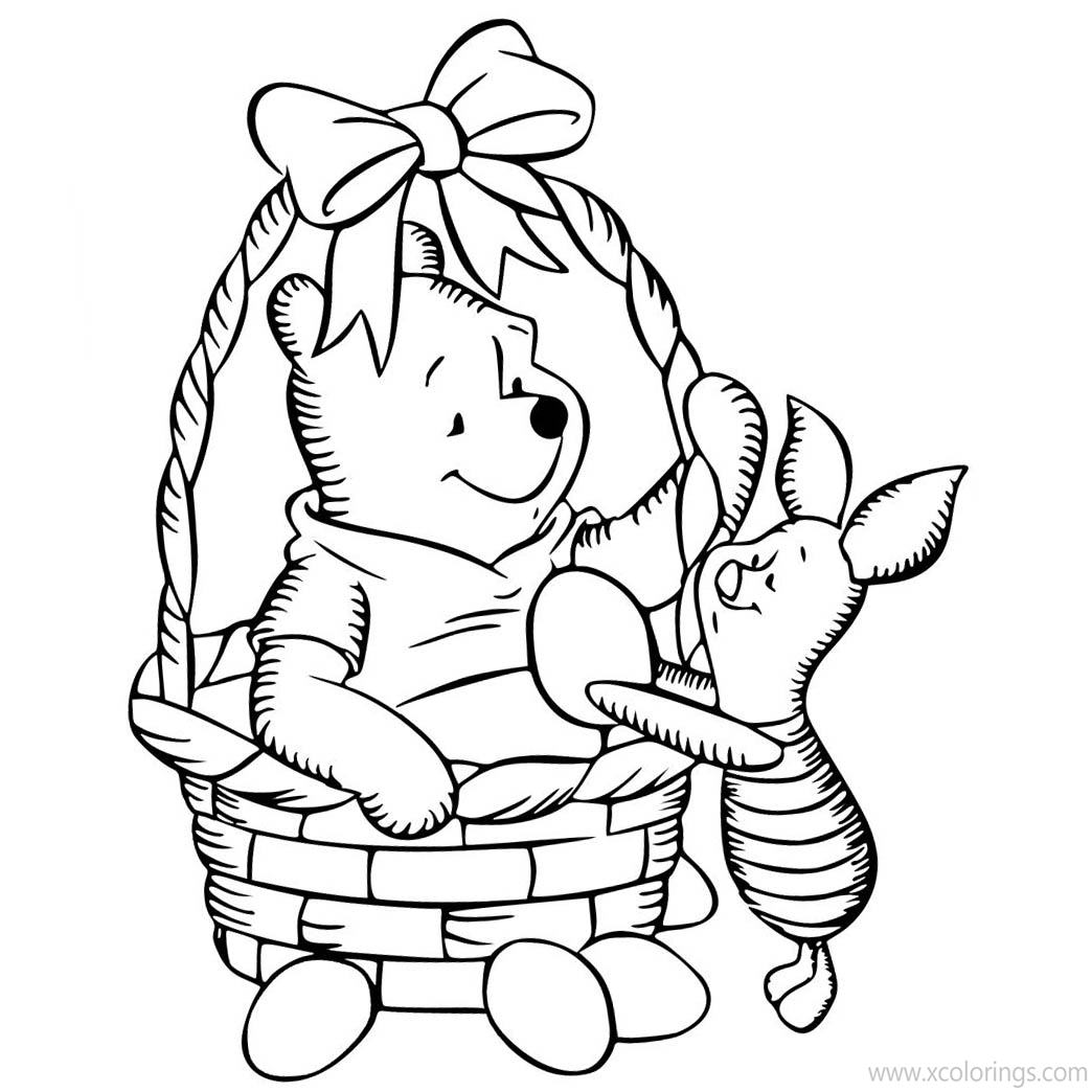 Free Disney Winnie The Pooh Easter Coloring Pages Easter Basket printable