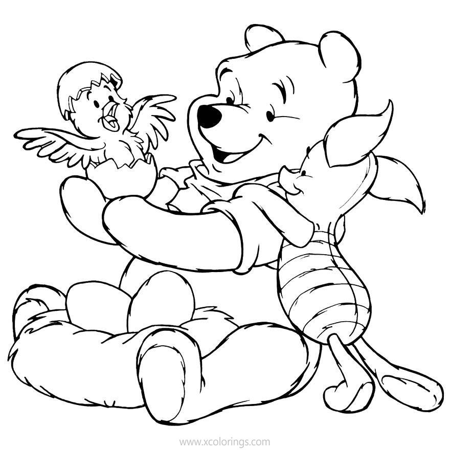 Free Disney Winnie The Pooh Easter Coloring Pages Easter Egg Hatched printable