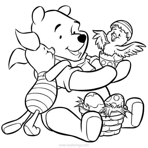 Free Disney Winnie The Pooh Easter Coloring Pages Easter Egg printable