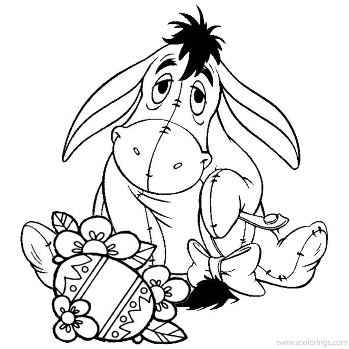 Free Disney Winnie The Pooh Easter Coloring Pages Eeyore printable