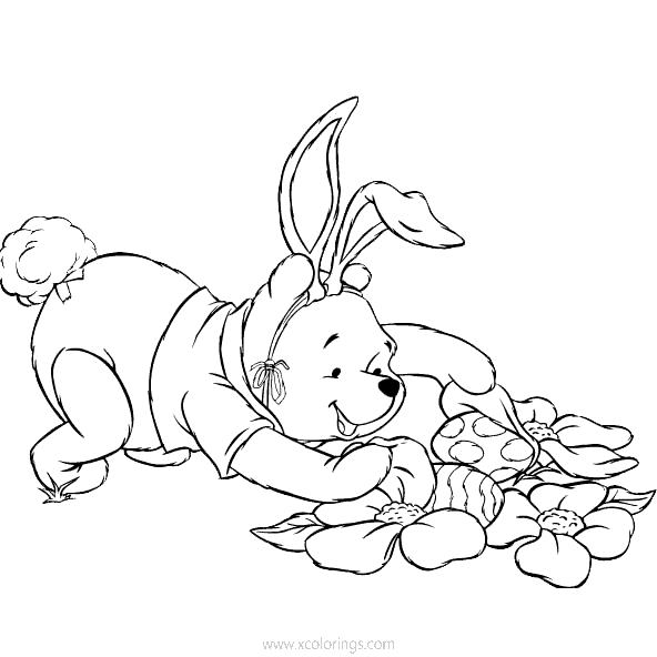 Free Disney Winnie The Pooh Easter Coloring Pages Found an Easter Egg printable