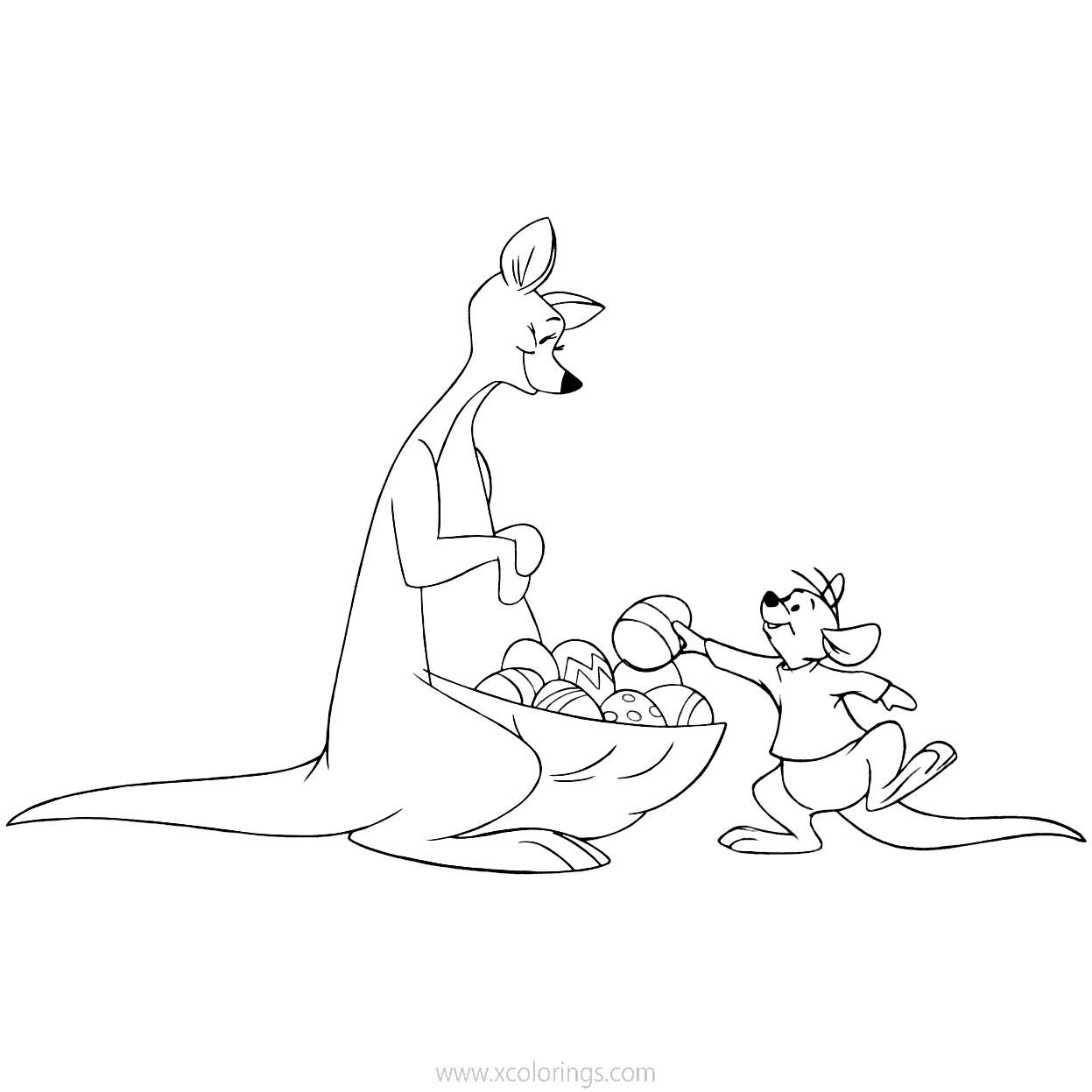 Free Disney Winnie The Pooh Easter Coloring Pages Kanga and Roo printable