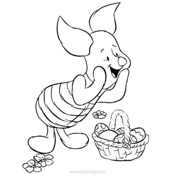 Disney Winnie The Pooh Easter Coloring Pages Eeyore with Easter Eggs ...