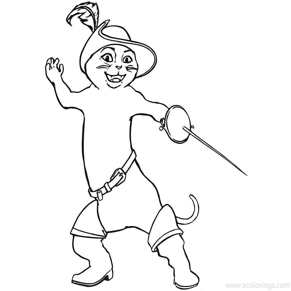 Free Dreamworks Puss in Boots Coloring Pages printable