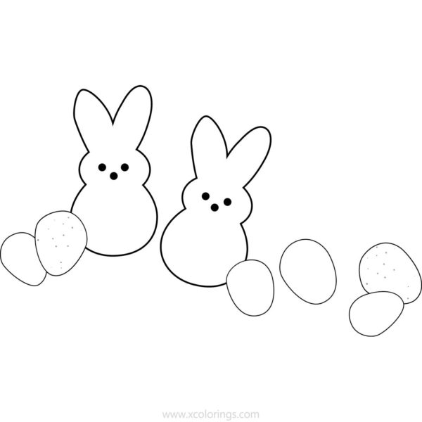Peeps Coloring Pages Bunnies Template - XColorings.com