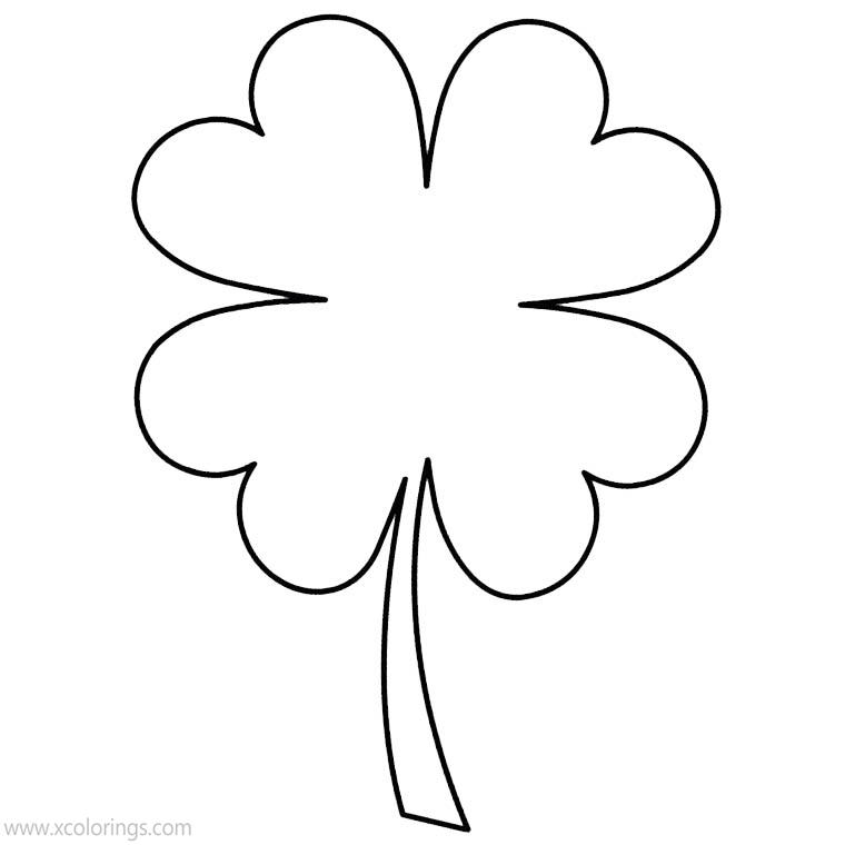 Free Easy 4 Leaf Clover Coloring Pages printable