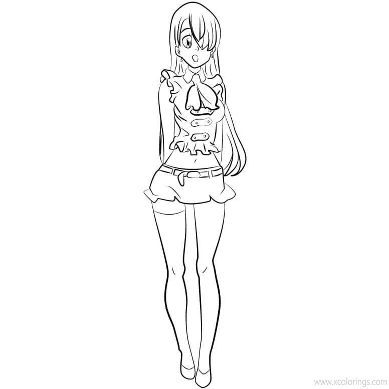 Free Elizabeth Liones from The Seven Deadly Sins Coloring Pages printable