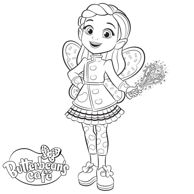 Free Fairy from Butterbean's Cafe Coloring Pages printable