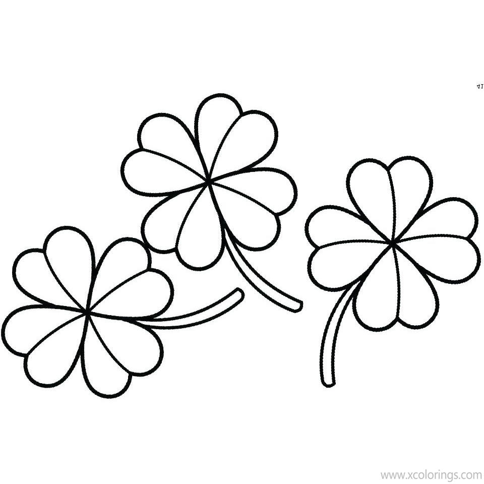 Free Four Leaf Clover Coloring Pages Printable printable