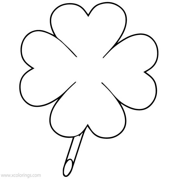 Free Four Leaf Clover Coloring Pages for Kids printable