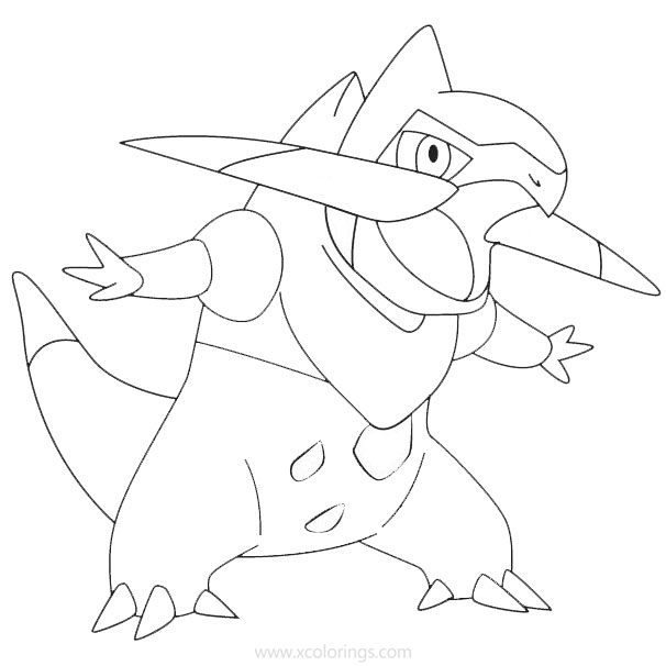 Free Fraxure Pokemon Coloring Pages printable