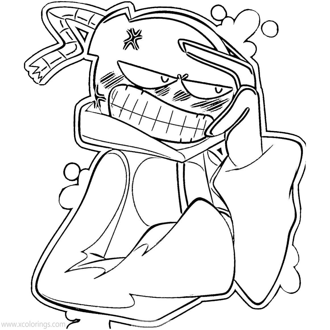 Friday Night Funkin Coloring Pages Whitty - XColorings.com