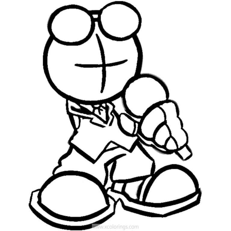 Boyfriend from Friday Night Funkin Coloring Pages - XColorings.com