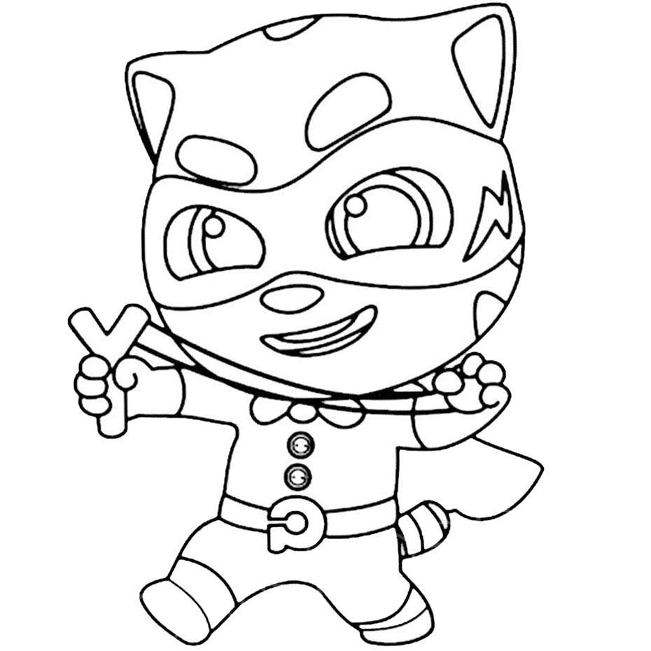 Free Ginger from Talking Tom Heroes Coloring Pages printable