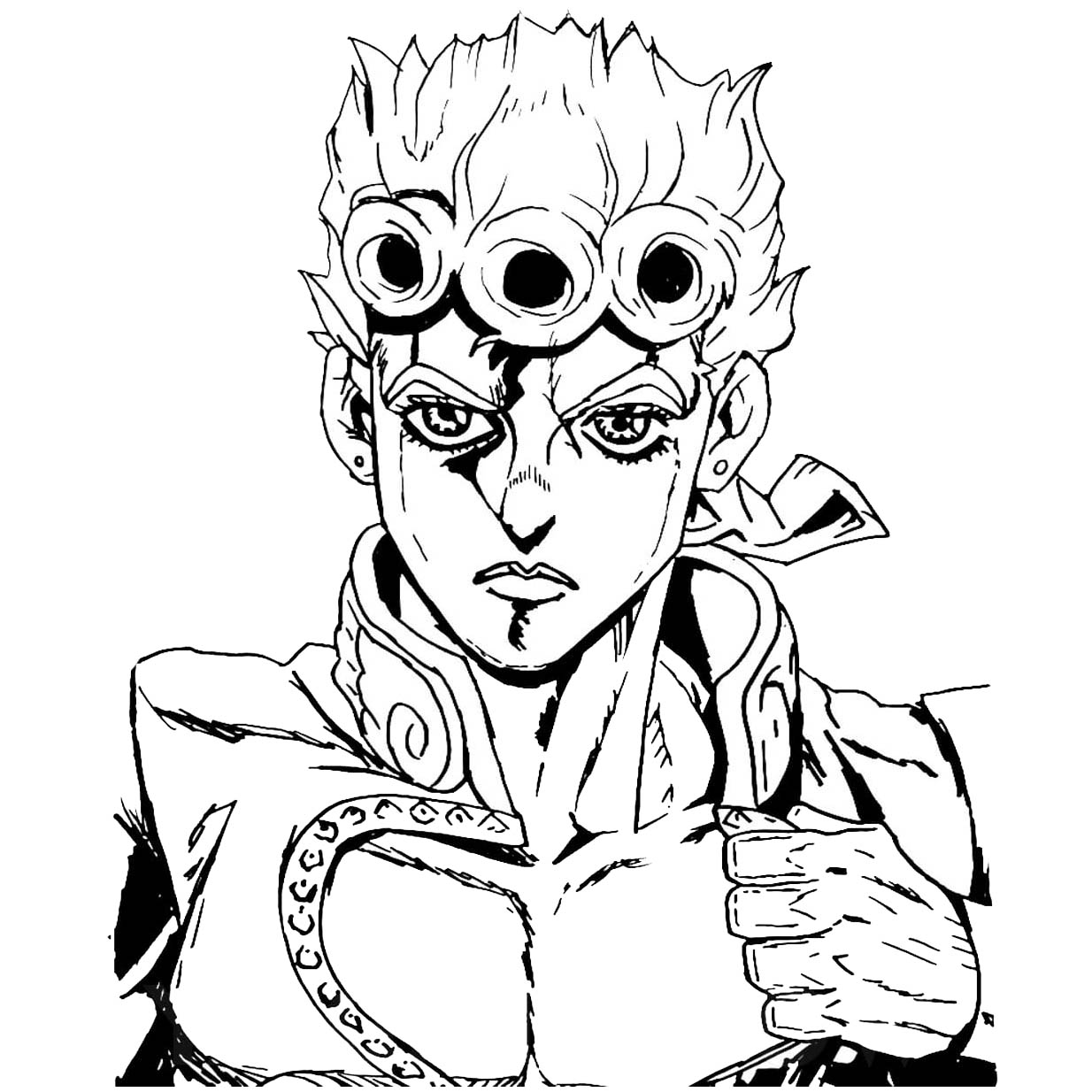 Free Giorno Giovanna from JoJo's Bizarre Adventure Coloring Pages printable
