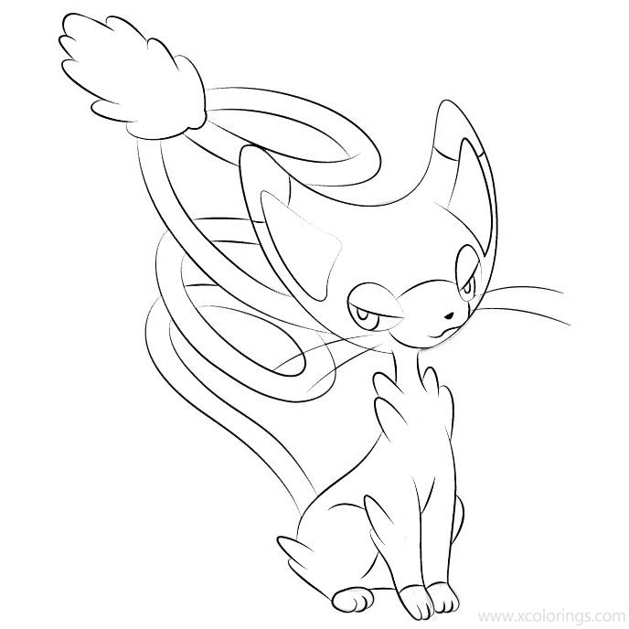 Free Glameow Pokemon Coloring Pages printable