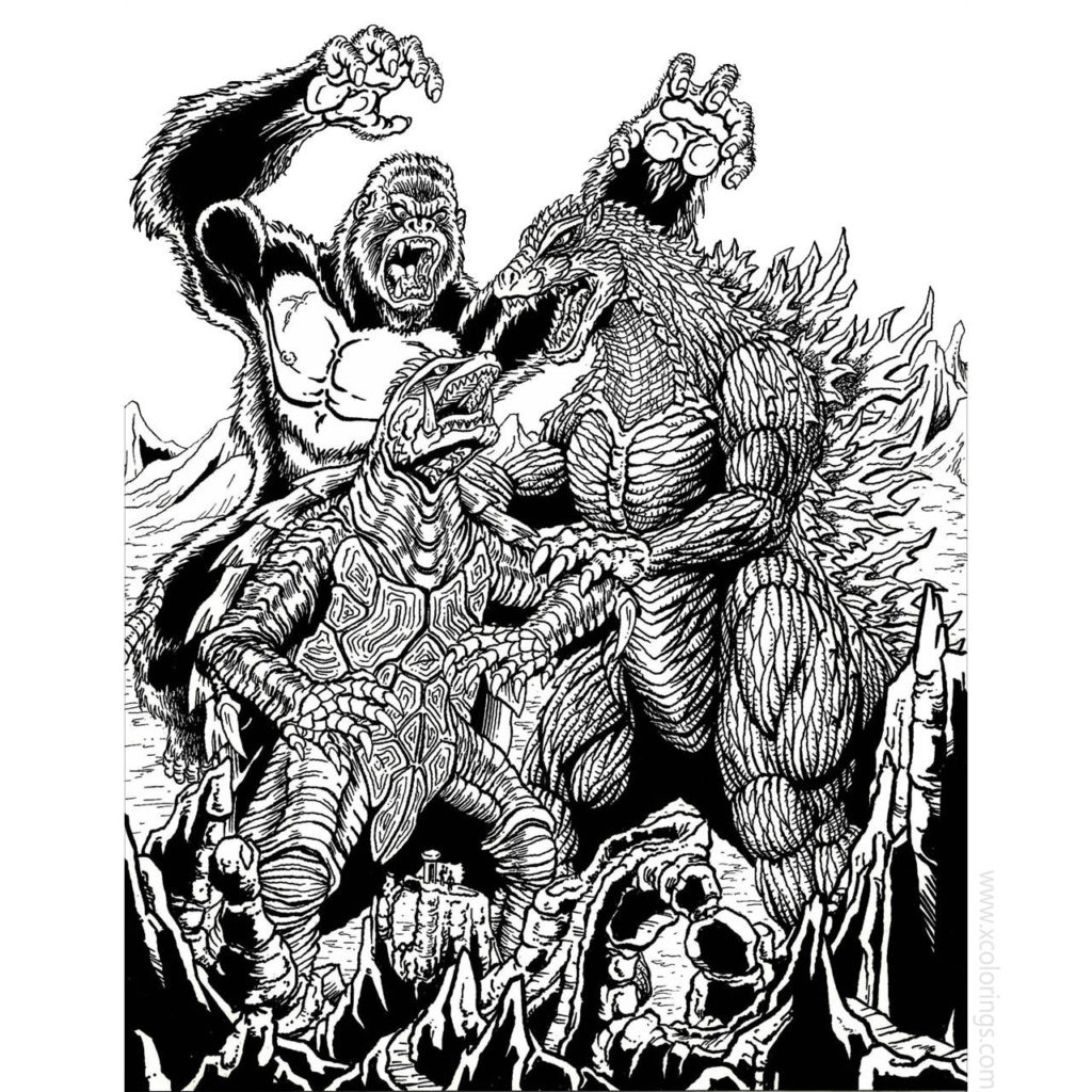 Godzilla Vs Kong Coloring Pages