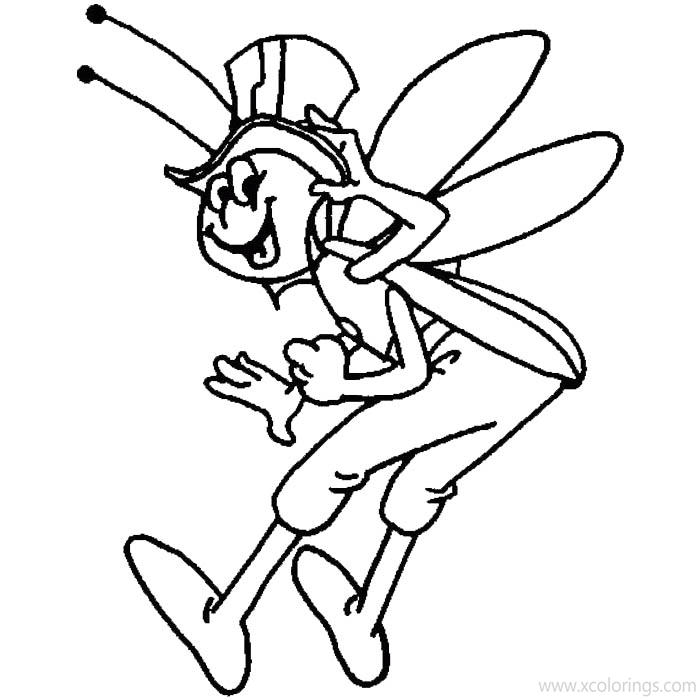 Free Grasshopper Flip from Maya the Bee Coloring Pages printable
