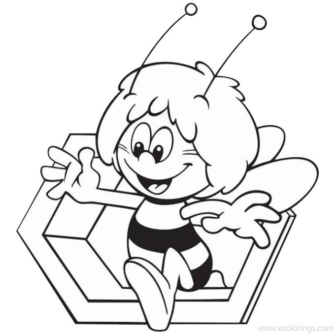 Free Happy Maya the Bee Coloring Pages printable