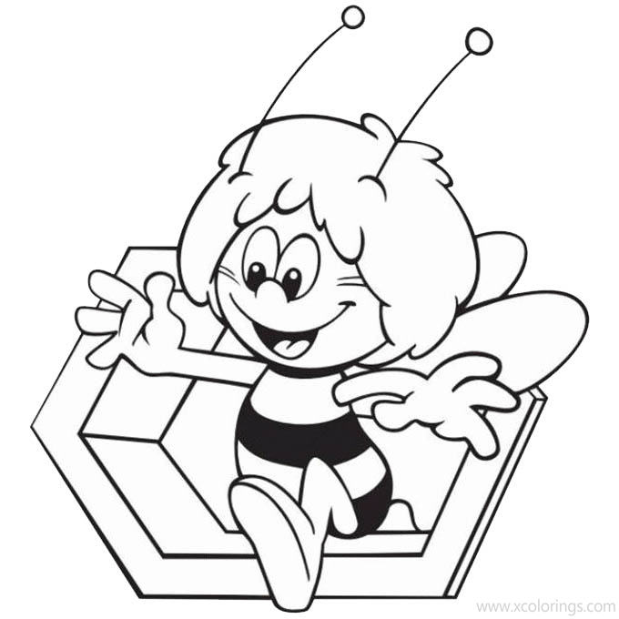 Happy Maya the Bee Coloring Pages - XColorings.com